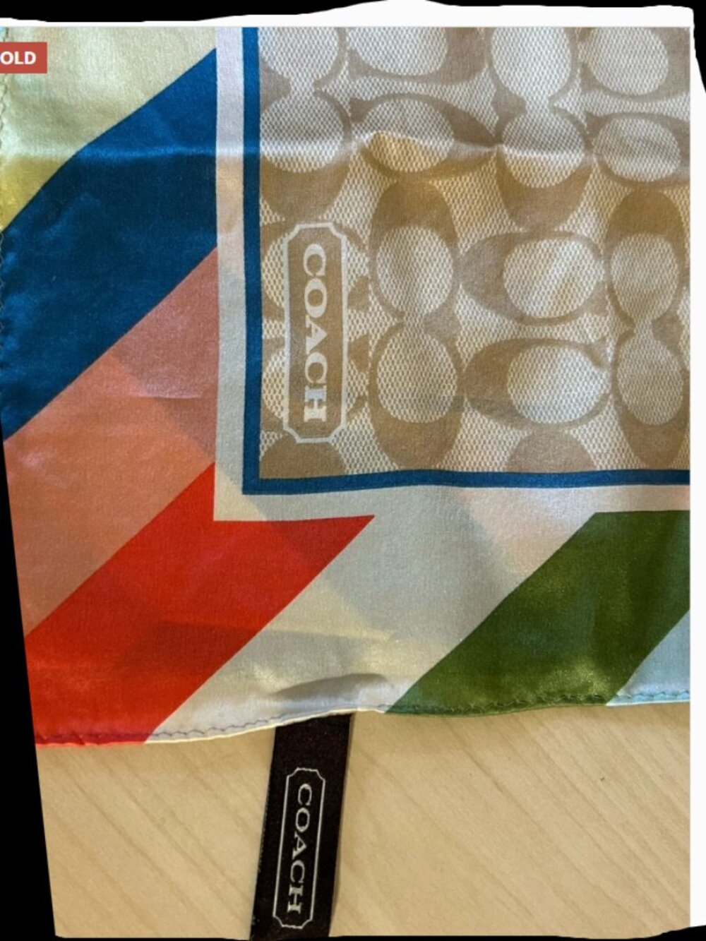 Coach 100% Silk Scarf – Signature Print – With COA – Rare Collector Piece - Picture 3 of 5
